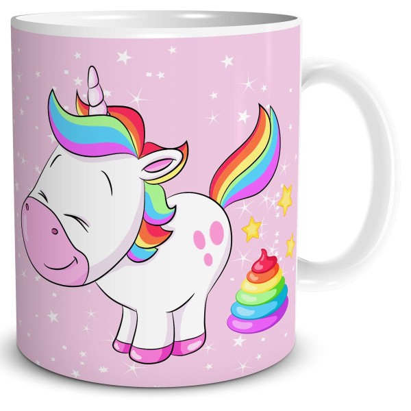 Einhorn Bunter Haufen, Tasse 300 ml, Rosa