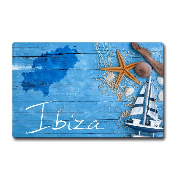 Kühlschrankmagnet Spanien Insel Spruch Ibiza Geschenk Maritim Meer Liebhaber Magnet 85x55 mm