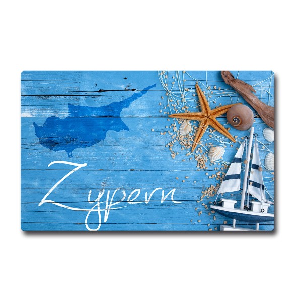 Kühlschrankmagnet Zypern Insel Spruch Mittelmeer Geschenk Maritim Meer Liebhaber Magnet 85x55 mm