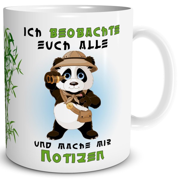 Panda Notizen, Tasse 300 ml