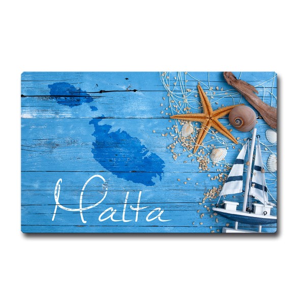 Kühlschrankmagnet Malta Insel Spruch Mittelmeer Geschenk Maritim Meer Liebhaber Magnet 85x55 mm